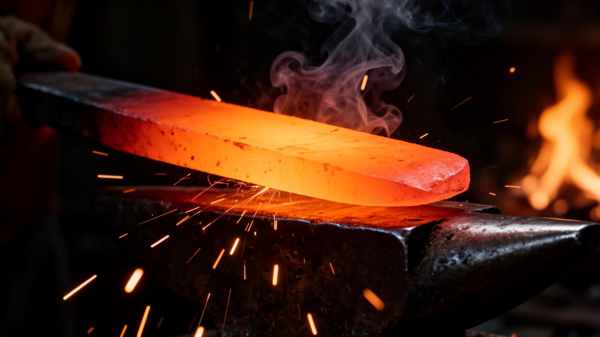 Hot steel on the anvil